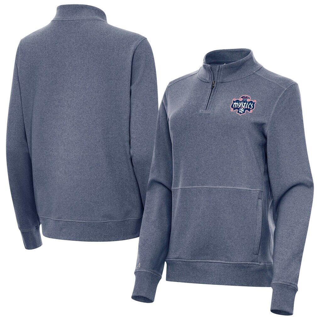 Washington Mystics Antigua Women's Crush Quarter-Zip Fleece Sweatshirt - Heather Navy