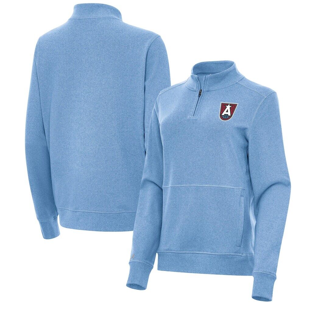 Atlanta Dream Antigua Women's Crush Quarter-Zip Fleece Sweatshirt - Heather Light Blue