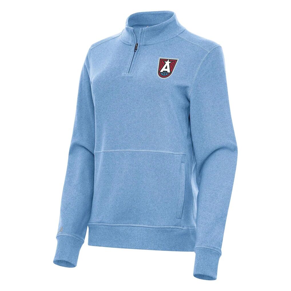 Atlanta Dream Antigua Women's Crush Quarter-Zip Fleece Sweatshirt - Heather Light Blue