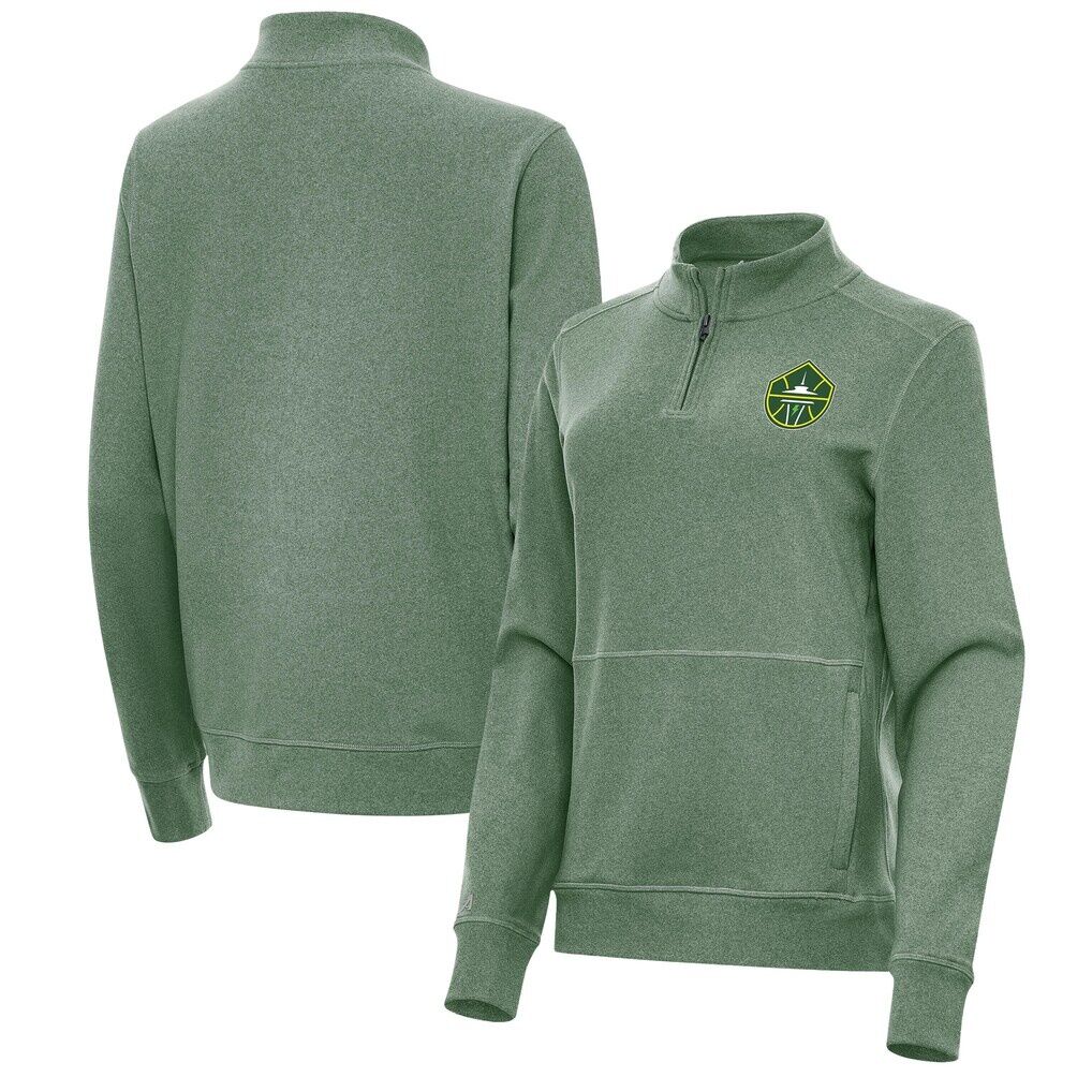 Seattle Storm Antigua Women's Crush Quarter-Zip Fleece Sweatshirt - Heather Green