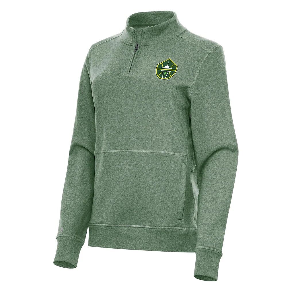 Seattle Storm Antigua Women's Crush Quarter-Zip Fleece Sweatshirt - Heather Green