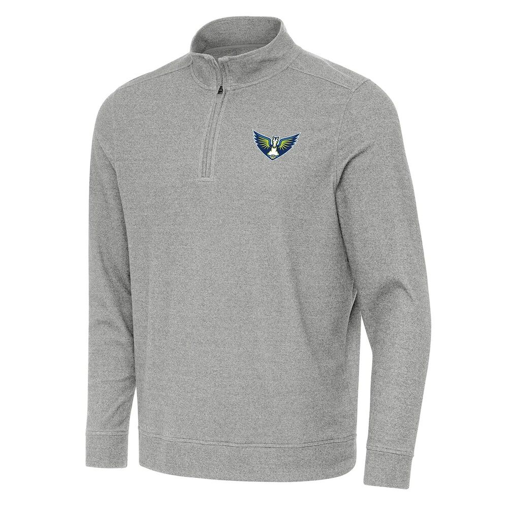 Dallas Wings Antigua Subtle Quarter-Zip Top - Heather Gray