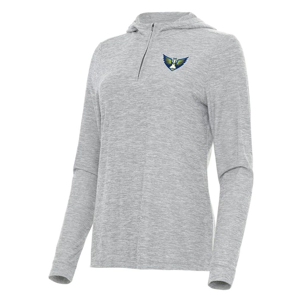 Dallas Wings Antigua Women's Daybreak Quarter-Zip Hoodie - Heather Gray
