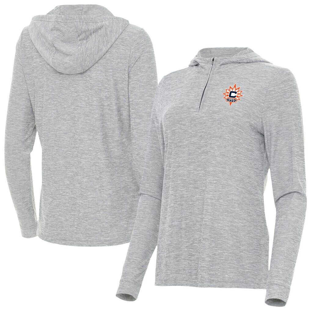 Connecticut Sun Antigua Women's Daybreak Quarter-Zip Hoodie - Heather Gray