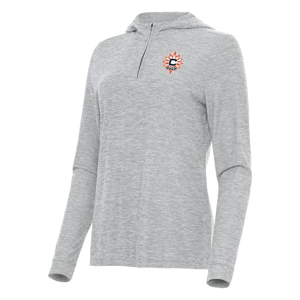 Connecticut Sun Antigua Women's Daybreak Quarter-Zip Hoodie - Heather Gray