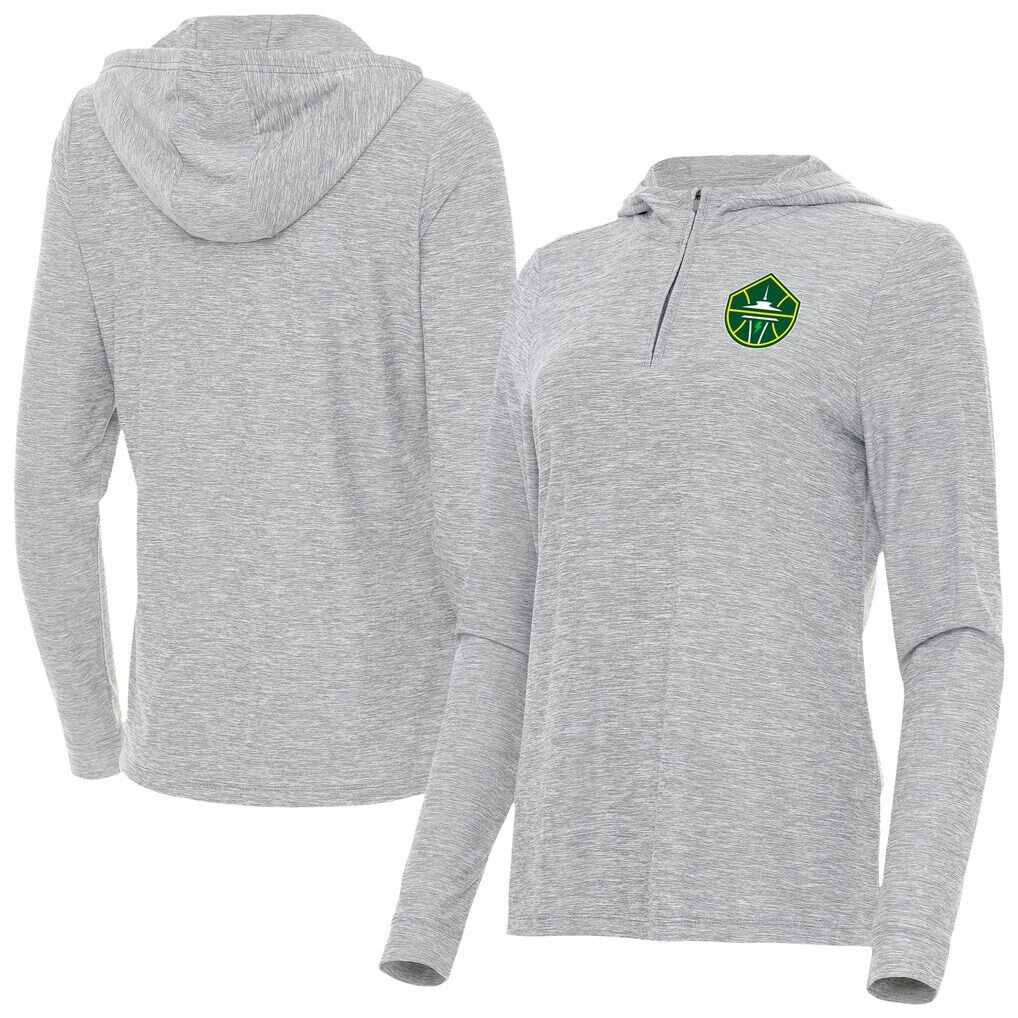 Seattle Storm Antigua Women's Daybreak Quarter-Zip Hoodie - Heather Gray