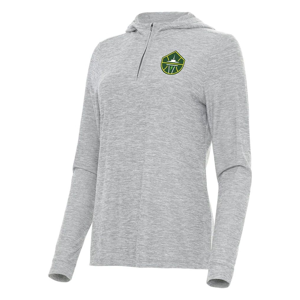 Seattle Storm Antigua Women's Daybreak Quarter-Zip Hoodie - Heather Gray