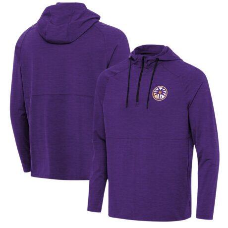 Los Angeles Sparks Antigua Spikes Raglan Quarter-Zip Hoodie - - Front View