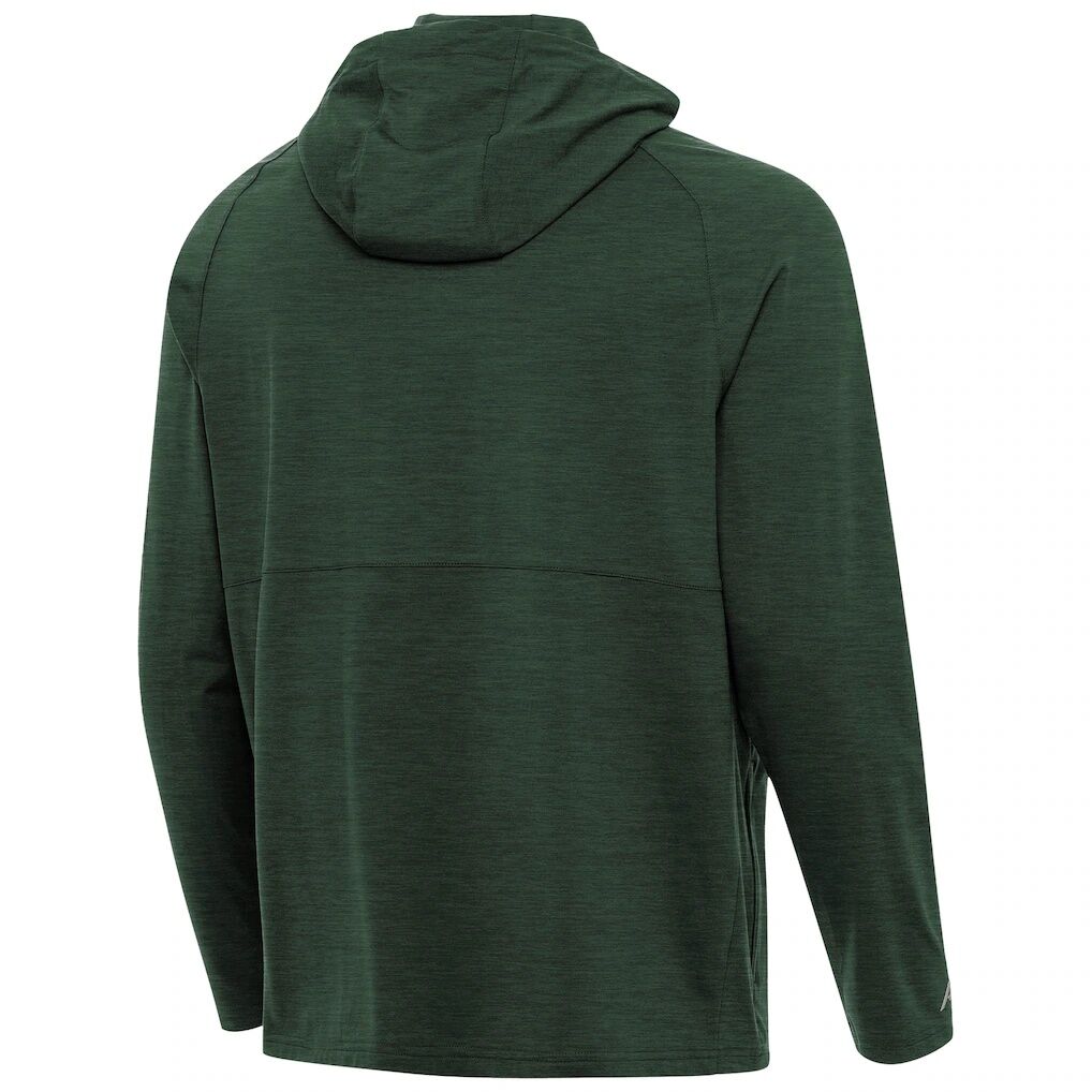 Seattle Storm Antigua Spikes Raglan Quarter-Zip Hoodie - Heather Green
