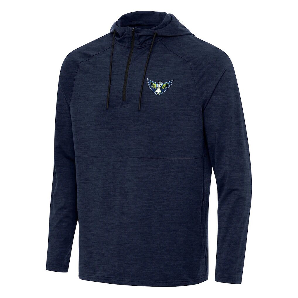 Dallas Wings Antigua Spikes Raglan Quarter-Zip Hoodie - Heather Navy