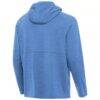 Atlanta Dream Antigua Spikes Raglan Quarter-Zip Hoodie - Light Blue - Detail View