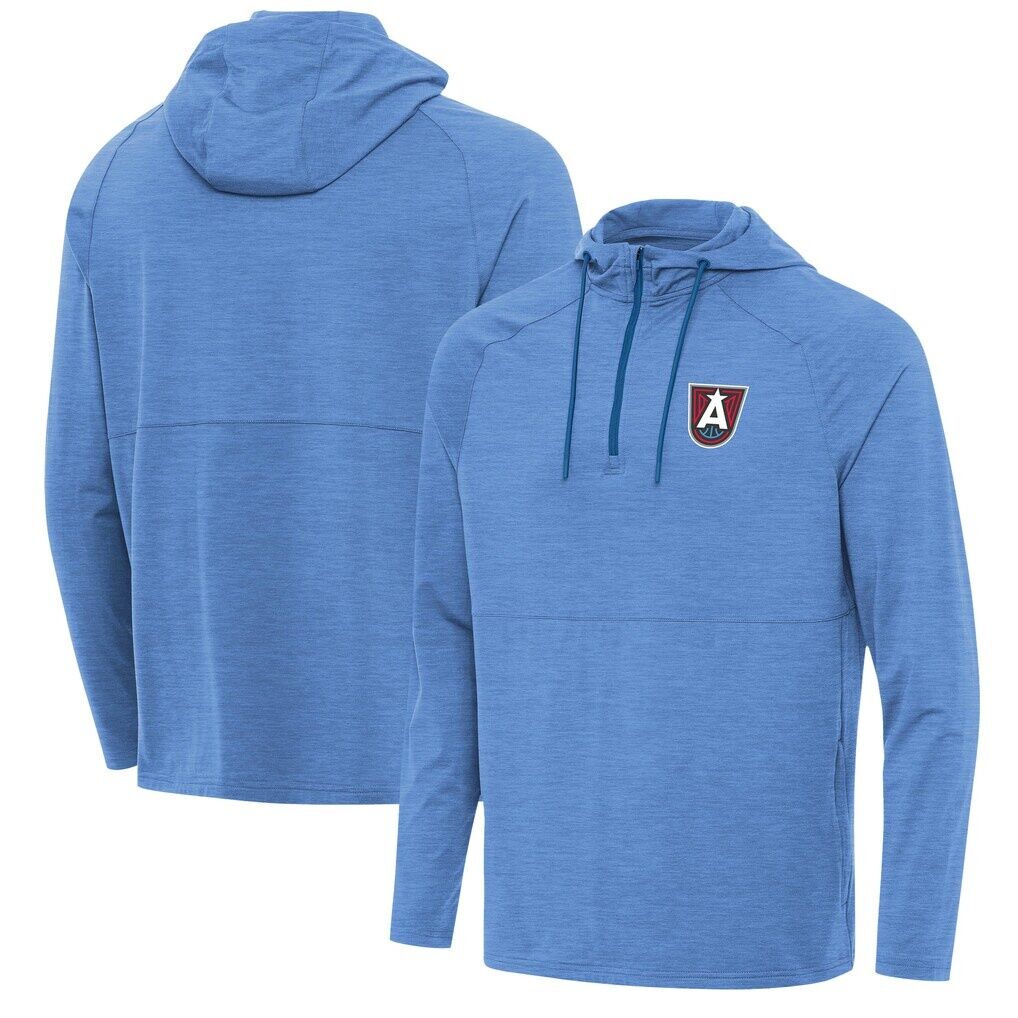Atlanta Dream Antigua Spikes Raglan Quarter-Zip Hoodie - Heather Light Blue