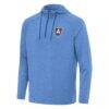 Atlanta Dream Antigua Spikes Raglan Quarter-Zip Hoodie - Light Blue - Side View