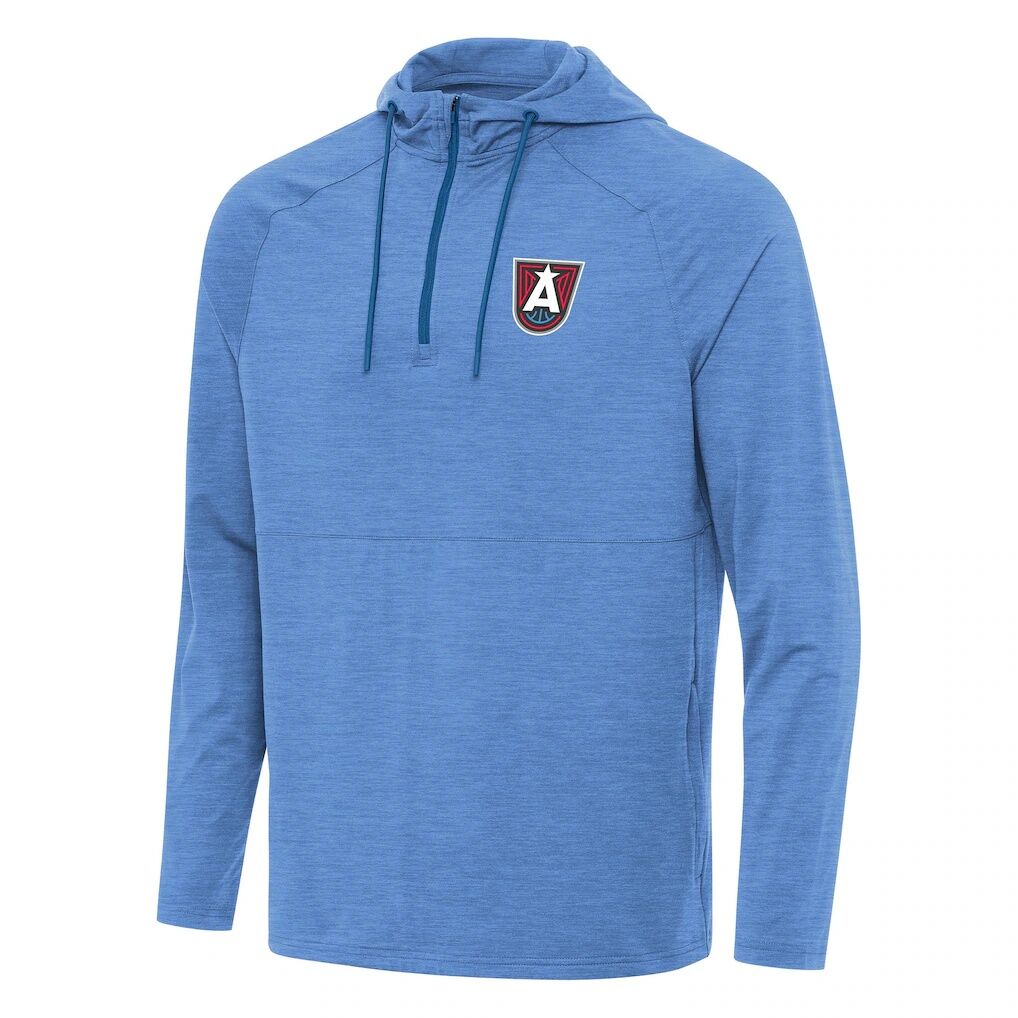 Atlanta Dream Antigua Spikes Raglan Quarter-Zip Hoodie - Heather Light Blue