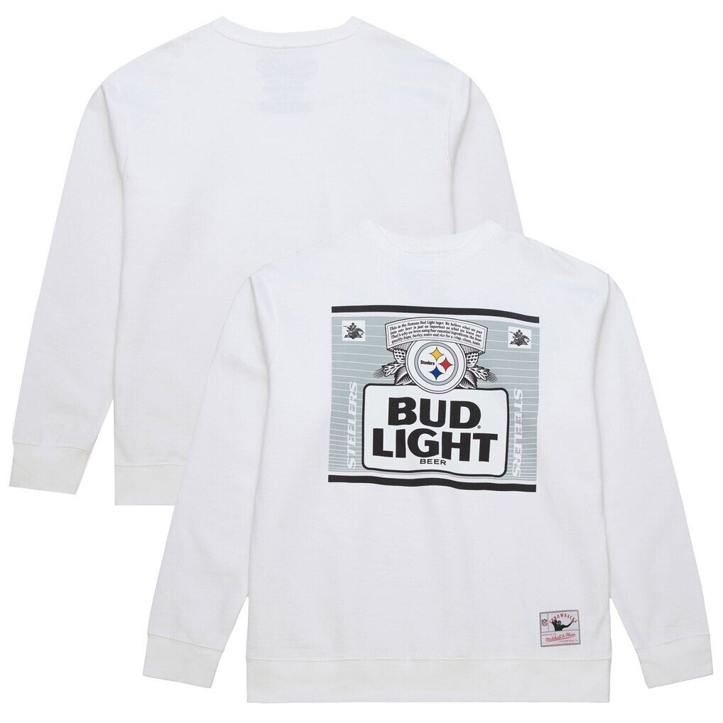 Pittsburgh Steelers Mitchell & Ness x Bud Light The Crest Pullover Sweatshirt