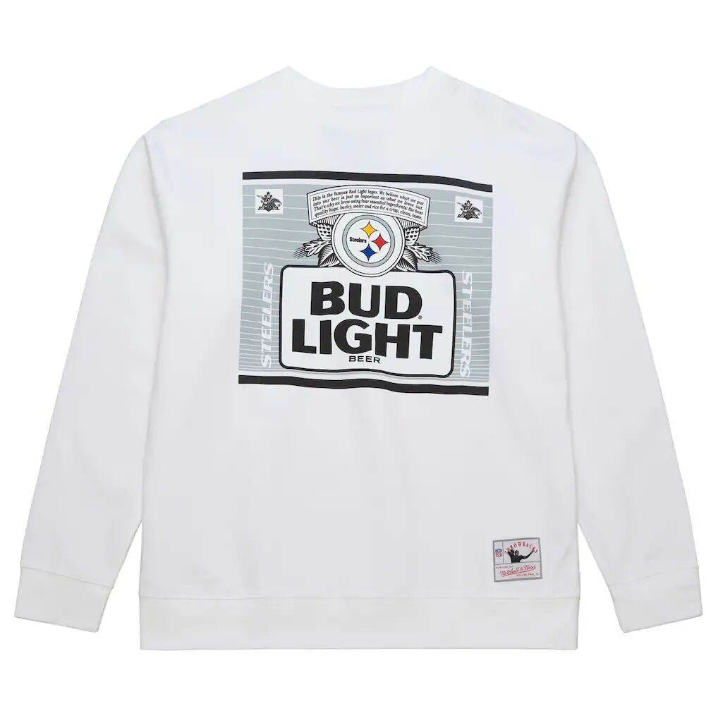 Pittsburgh Steelers Mitchell & Ness x Bud Light The Crest Pullover Sweatshirt
