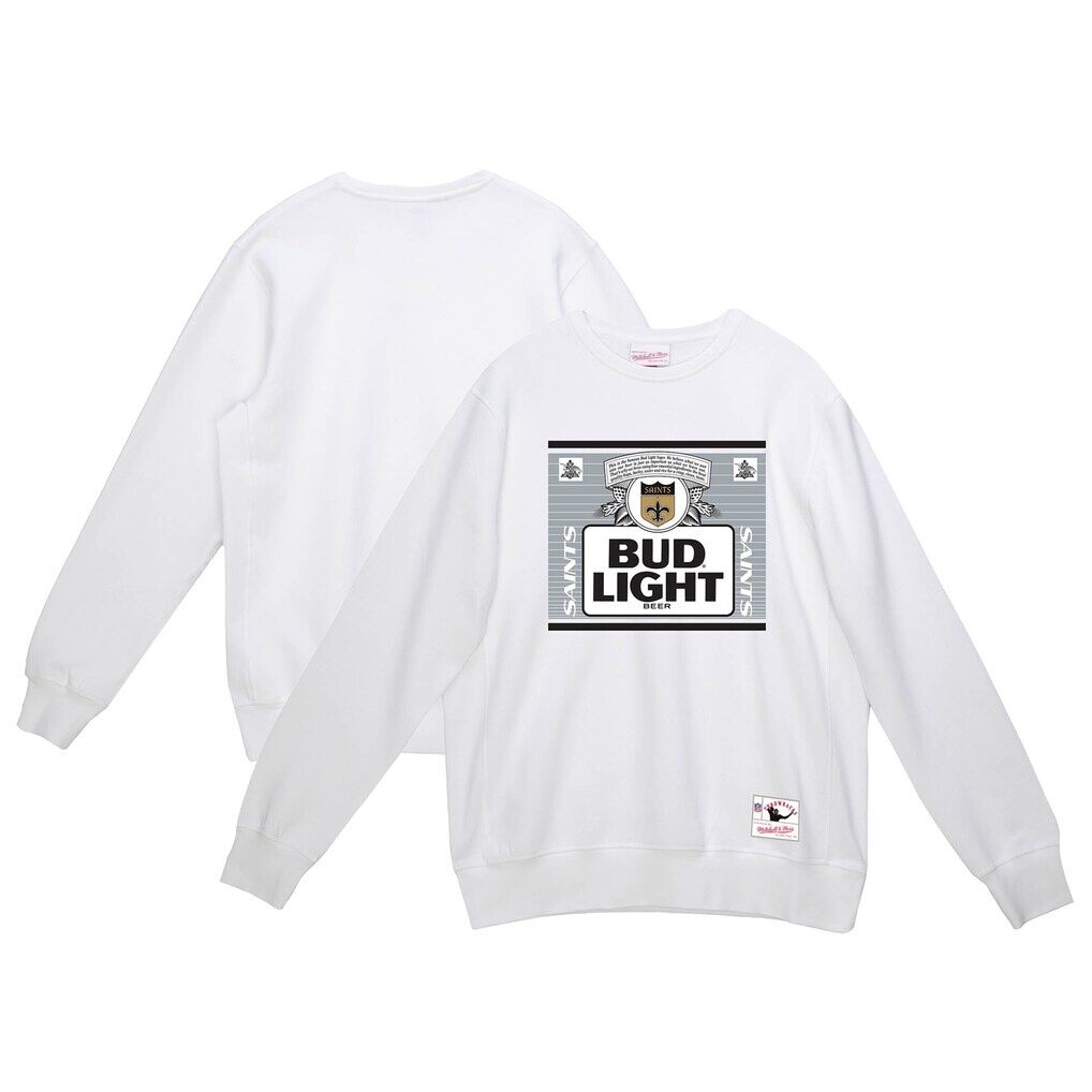 New Orleans Saints Mitchell & Ness x Bud Light The Crest Pullover Sweatshirt
