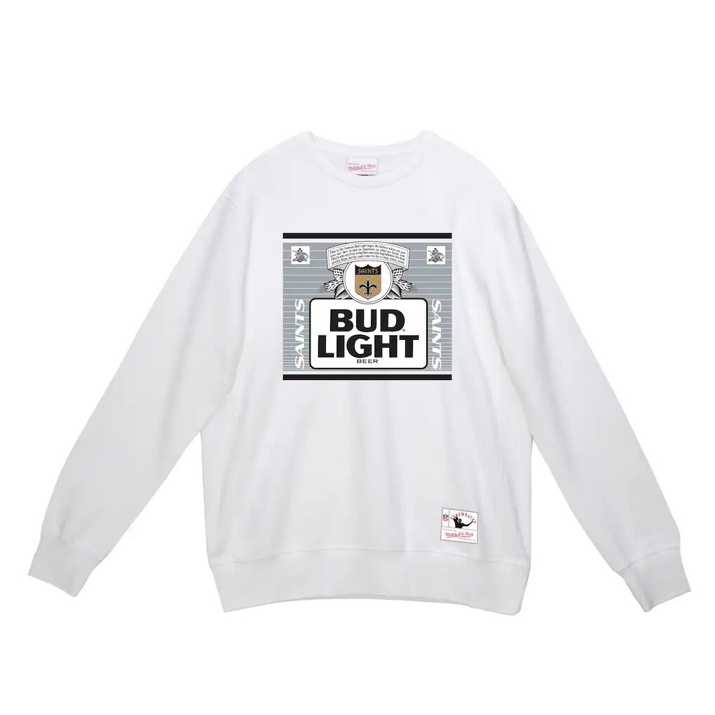 New Orleans Saints Mitchell & Ness x Bud Light The Crest Pullover Sweatshirt