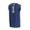 #1 Georgetown Hoyas GameDay Greats Unisex Lightweight Basketball Fashion Jersey - Navy - Detail View