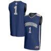 #1 Georgetown Hoyas GameDay Greats Unisex Lightweight Basketball Fashion Jersey - Navy - Front View