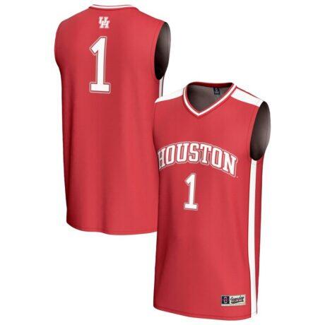 #1 Houston Cougars GameDay Greats Unisex Lightweight Basketball Fashion Jersey - Red - Front View