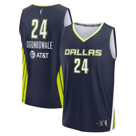 Arike Ogunbowale Dallas Wings Fashion7 Unisex Explorer Edition Fast Break Replica Jersey - Navy - Front View