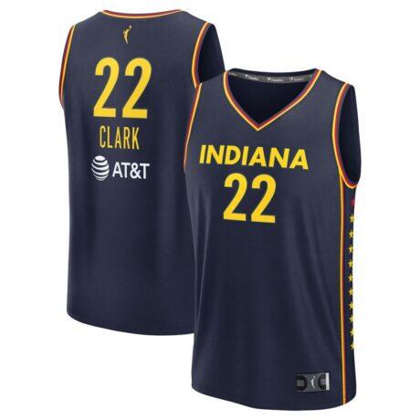 Caitlin Clark Indiana Fever Fashion7 Unisex Explorer Edition Fast Break Replica Jersey - Navy - Front View
