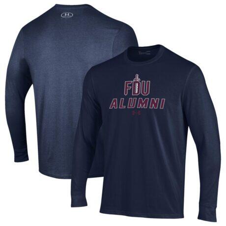 Fairleigh Dickinson Knights Under Armour Alumni Performance Long Sleeve T-Shirt - Navy - Front View