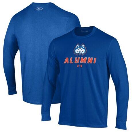Houston Christian Huskies Under Armour Alumni Performance Long Sleeve T-Shirt - Blue - Front View