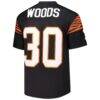 Ickey Woods Cincinnati Bengals Mitchell & Ness 1988 Legacy Replica Jersey - Black - Detail View