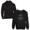 Everton 1863FC Monochrome Badge Fleece Pullover Hoodie - Black - Front View