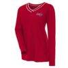 Washington Capitals Antigua Women's Symbolic V-Neck Long Sleeve T-Shirt - Red - Front View