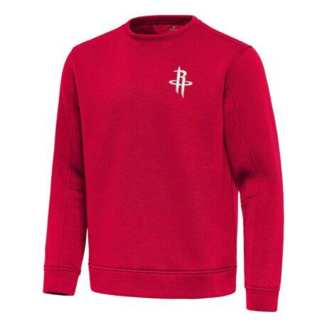 Houston Rockets Antigua Relevant Pullover Sweatshirt - Red - Front View