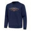 New Orleans Pelicans Antigua Relevant Pullover Sweatshirt - Navy - Front View