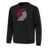 Portland Trail Blazers Antigua Relevant Pullover Sweatshirt - Black - Front View