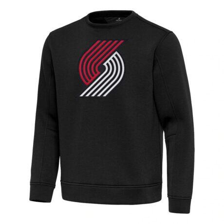 Portland Trail Blazers Antigua Relevant Pullover Sweatshirt - Black - Front View