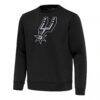 San Antonio Spurs Antigua Relevant Pullover Sweatshirt - Black - Front View