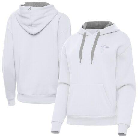 Atlanta Falcons Antigua Women's Victory Pullover Hoodie - White - Front View