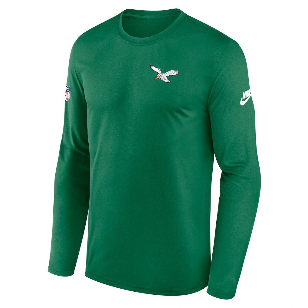 Philadelphia Eagles Nike Legend Small Logo Dri-FIT Long Sleeve T-Shirt - Kelly Green