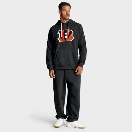 Cincinnati Bengals Nike Sideline Standard Issue Initial Home Dri-FIT Hoodie - Black - Front View