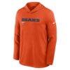 Chicago Bears Nike Sideline Pure Fury Performance Long Sleeve Hoodie T-Shirt - Orange - Alt1