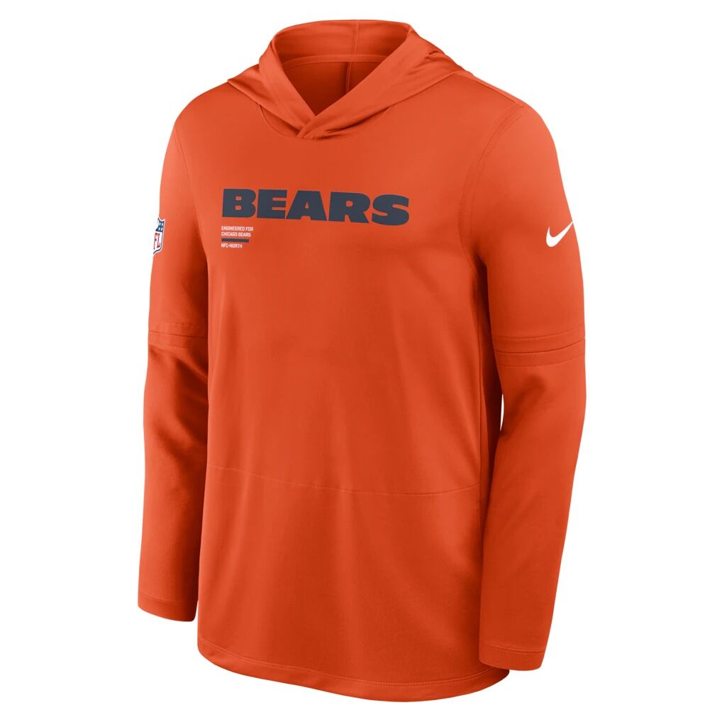 Chicago Bears Nike Sideline Pure Fury Performance Long Sleeve Hoodie T-Shirt