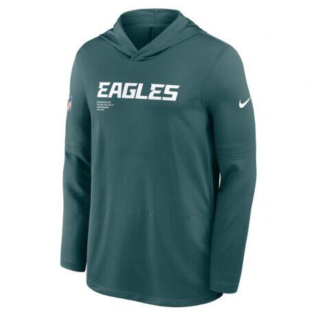 Philadelphia Eagles Nike Sideline Pure Fury Performance Long Sleeve Hoodie T-Shirt - Green - Alt2