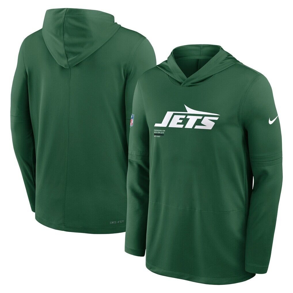 New York Jets Nike Sideline Pure Fury Performance Long Sleeve Hoodie T-Shirt