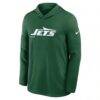 New York Jets Nike Sideline Pure Fury Performance Long Sleeve Hoodie T-Shirt - Green - Side View