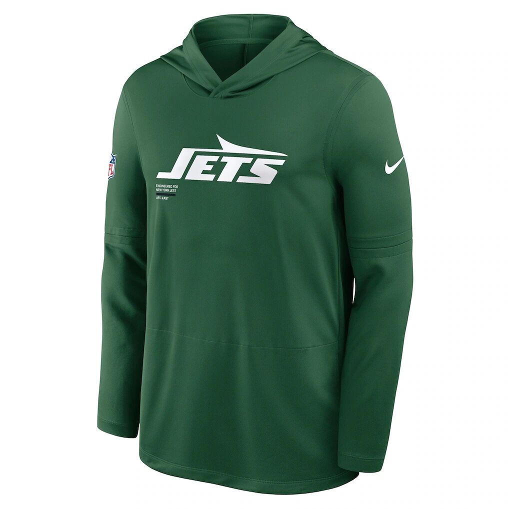New York Jets Nike Sideline Pure Fury Performance Long Sleeve Hoodie T-Shirt