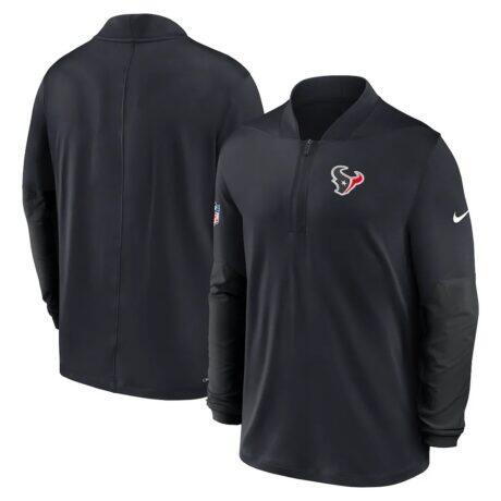 Houston Texans Nike Sideline Dri-FIT Half-Zip Pullover - Navy - Front View