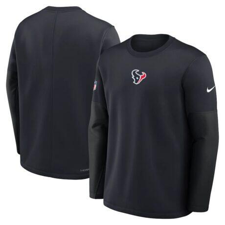 Houston Texans Nike Sideline Coach Therma-FIT Long Sleeve T-Shirt - Navy - Front View