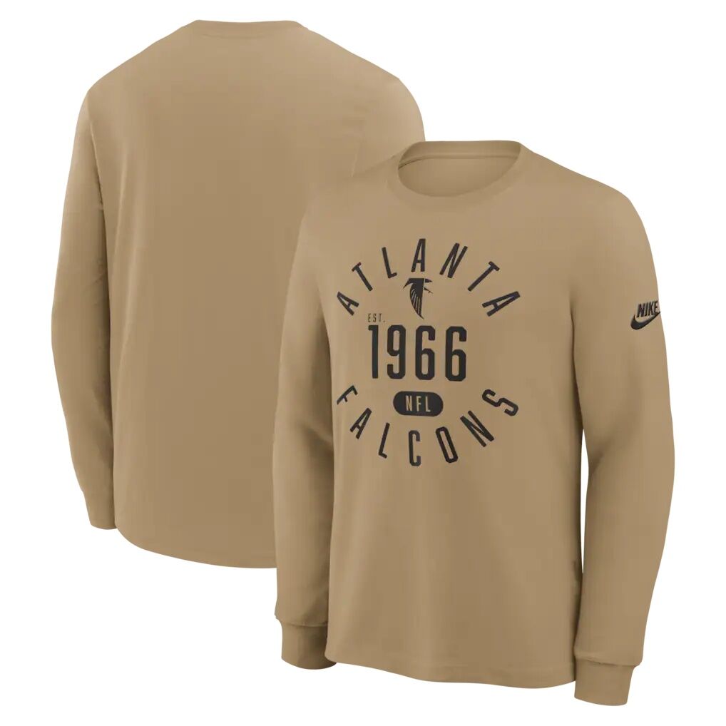 Atlanta Falcons Nike Blitz Package Rewind Slub Dri-FIT Long Sleeve T-Shirt - Tan