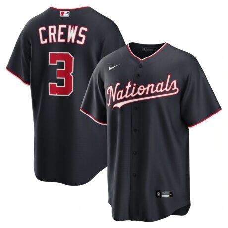 Dylan Crews Washington Nationals Nike Alternate Replica Jersey - Navy - Front View